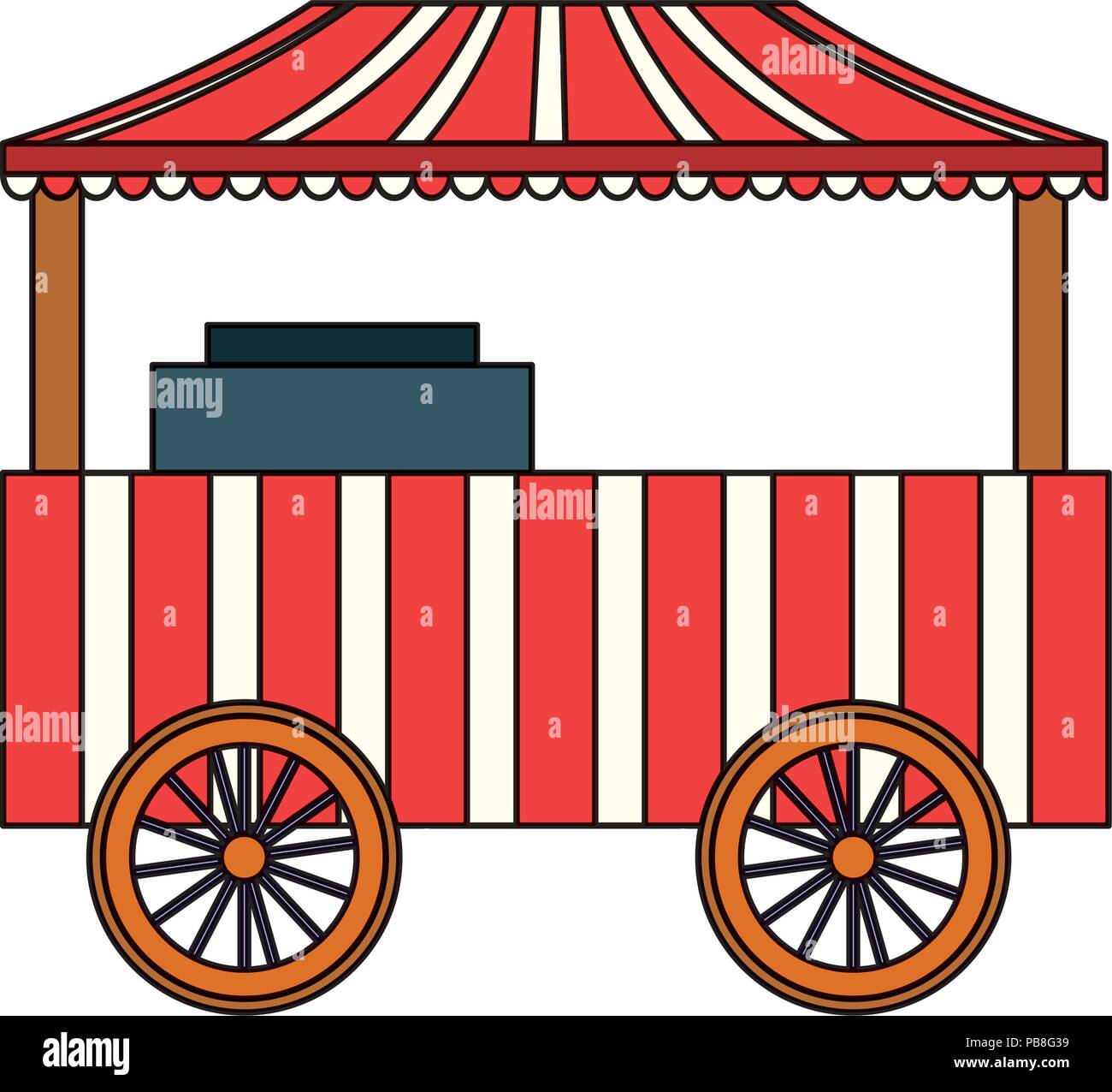 carnival food cart over white background, vector illustration Stock