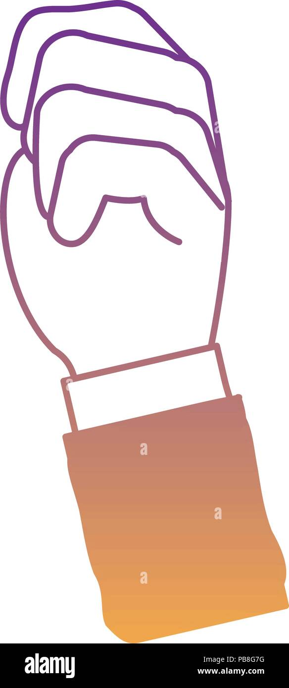 hand with clenched fist over white background, vector illustration