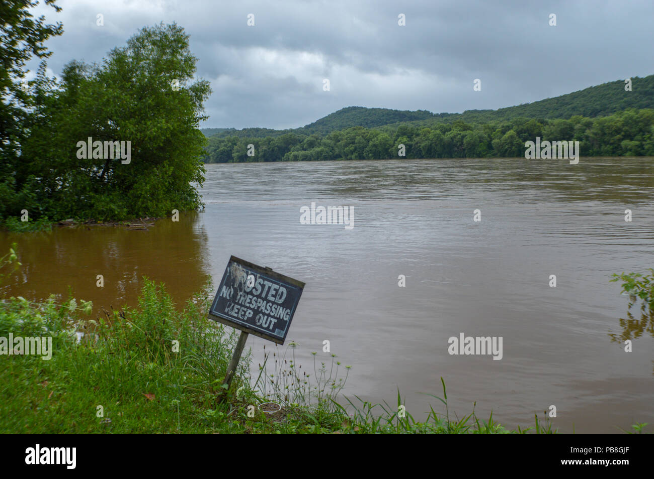 Susquehanna River During High Water Stock Photo