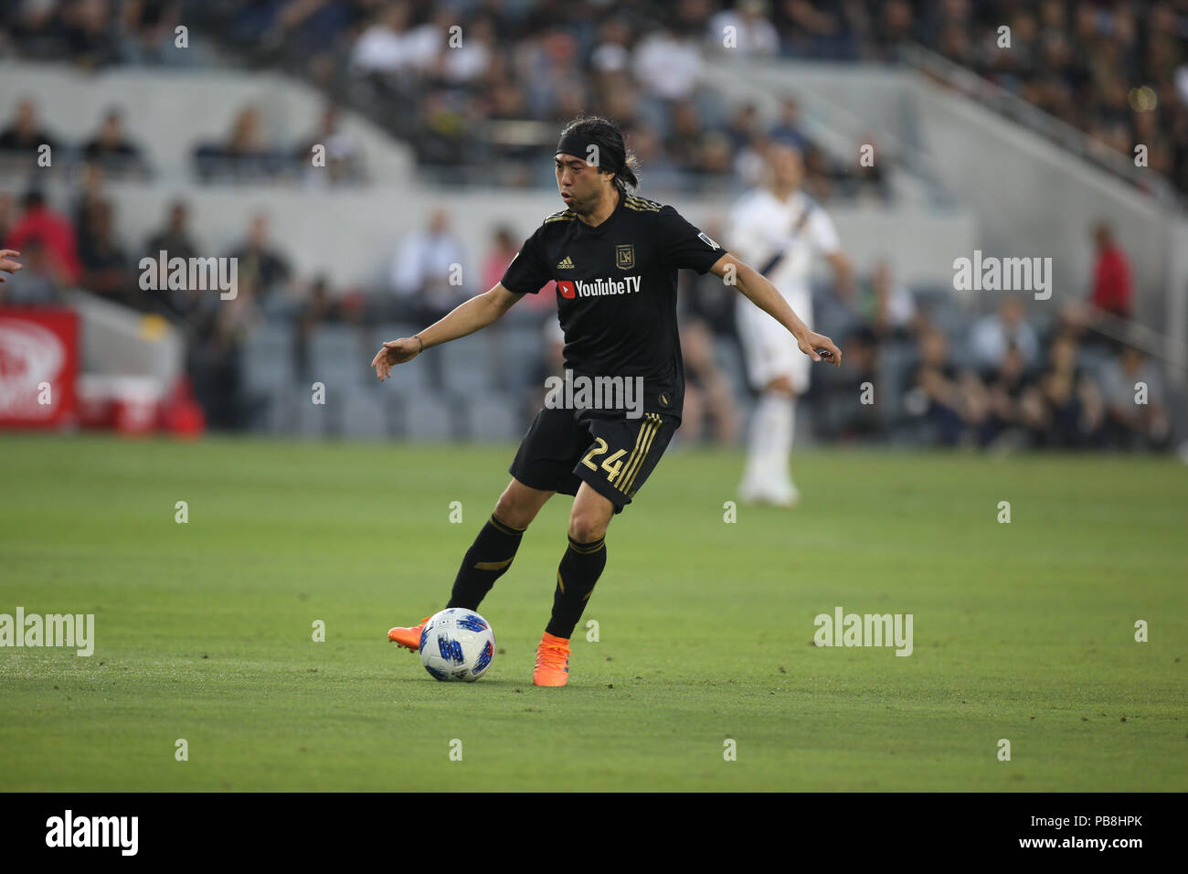 July 26, 2018 Los Angeles, CALos Angeles FC midfielder Lee Nguyen #24  during the Los Angeles Football Club vs LA Galaxy at BANC OF CALIFORNIA  Stadium in Los Angeles, Ca on July