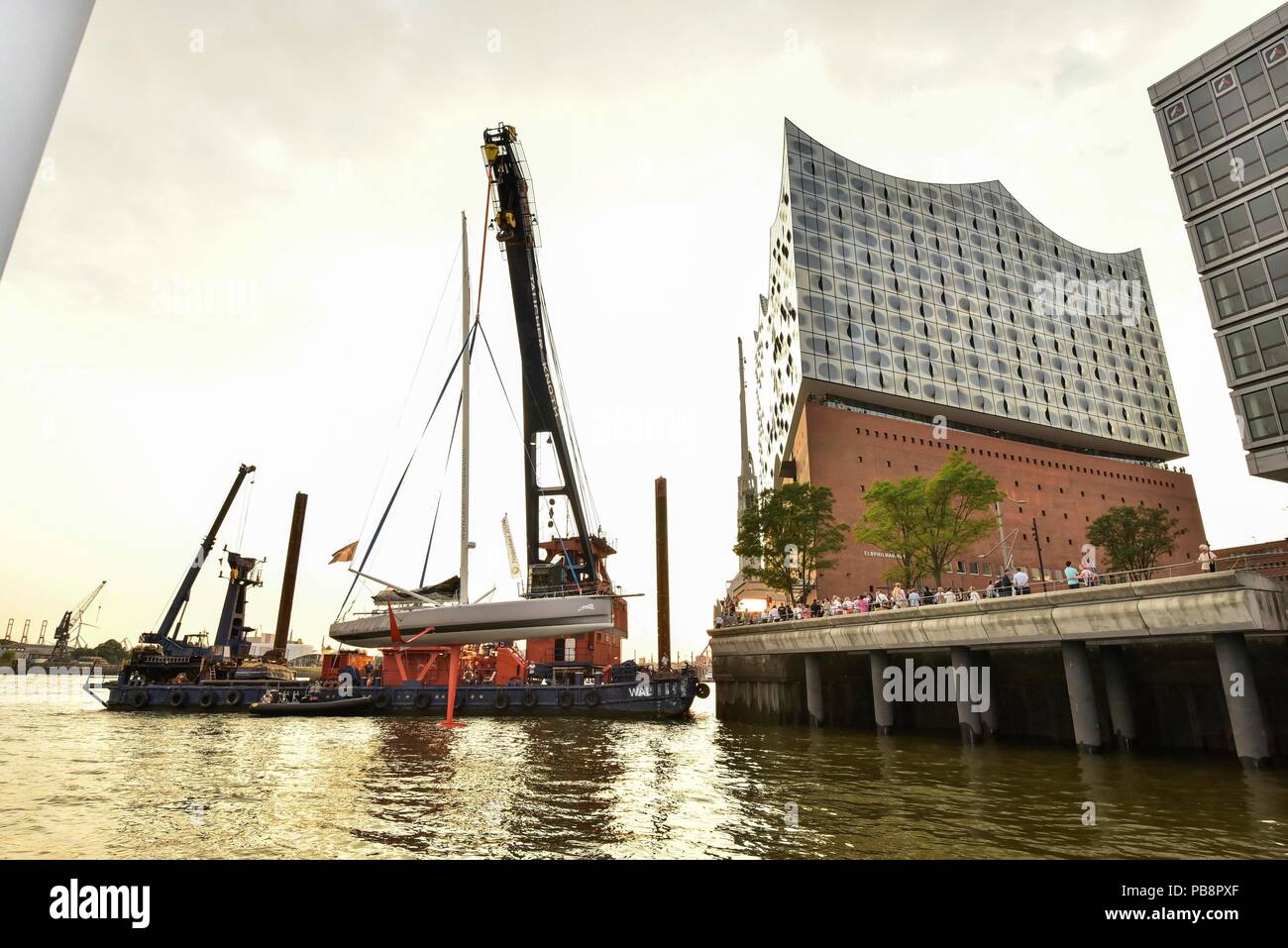 The Malizia in front of the Elbphilharmonie during the press event at the Brasserie Carls at the Elbphilharmonie on Wednesday, July 25, 2018 in Hamburg | usage worldwide Stock Photo