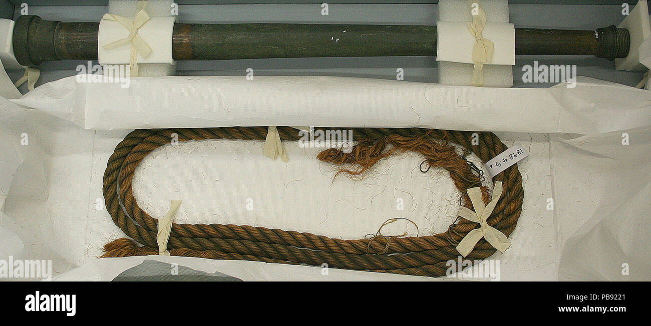 895 Length of Rope from Friendship Hose Co. Fire Hose Cart Stock Photo