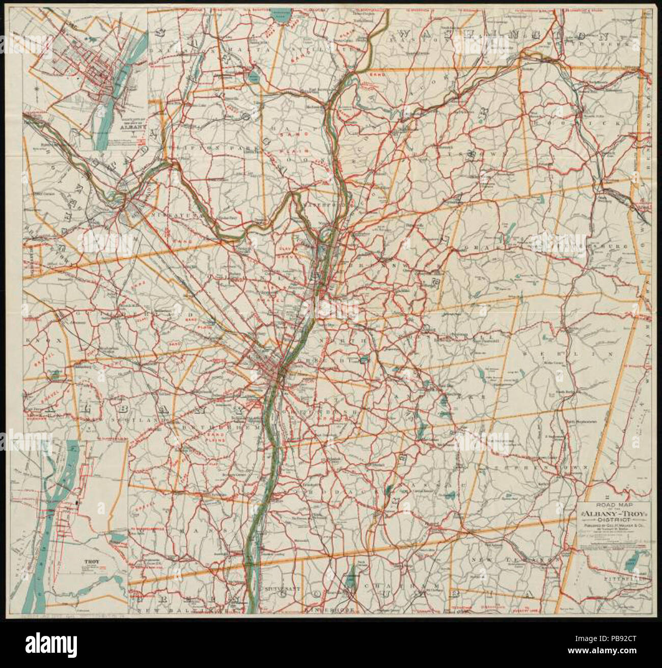1263 Road map of the Albany-Troy district (10139232154) Stock Photo
