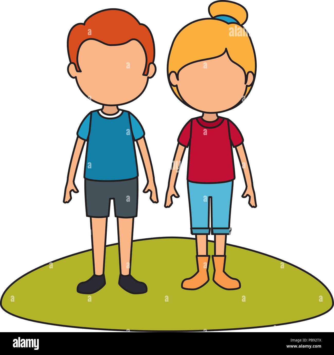 cute and little kids characters vector illustration design Stock Vector ...