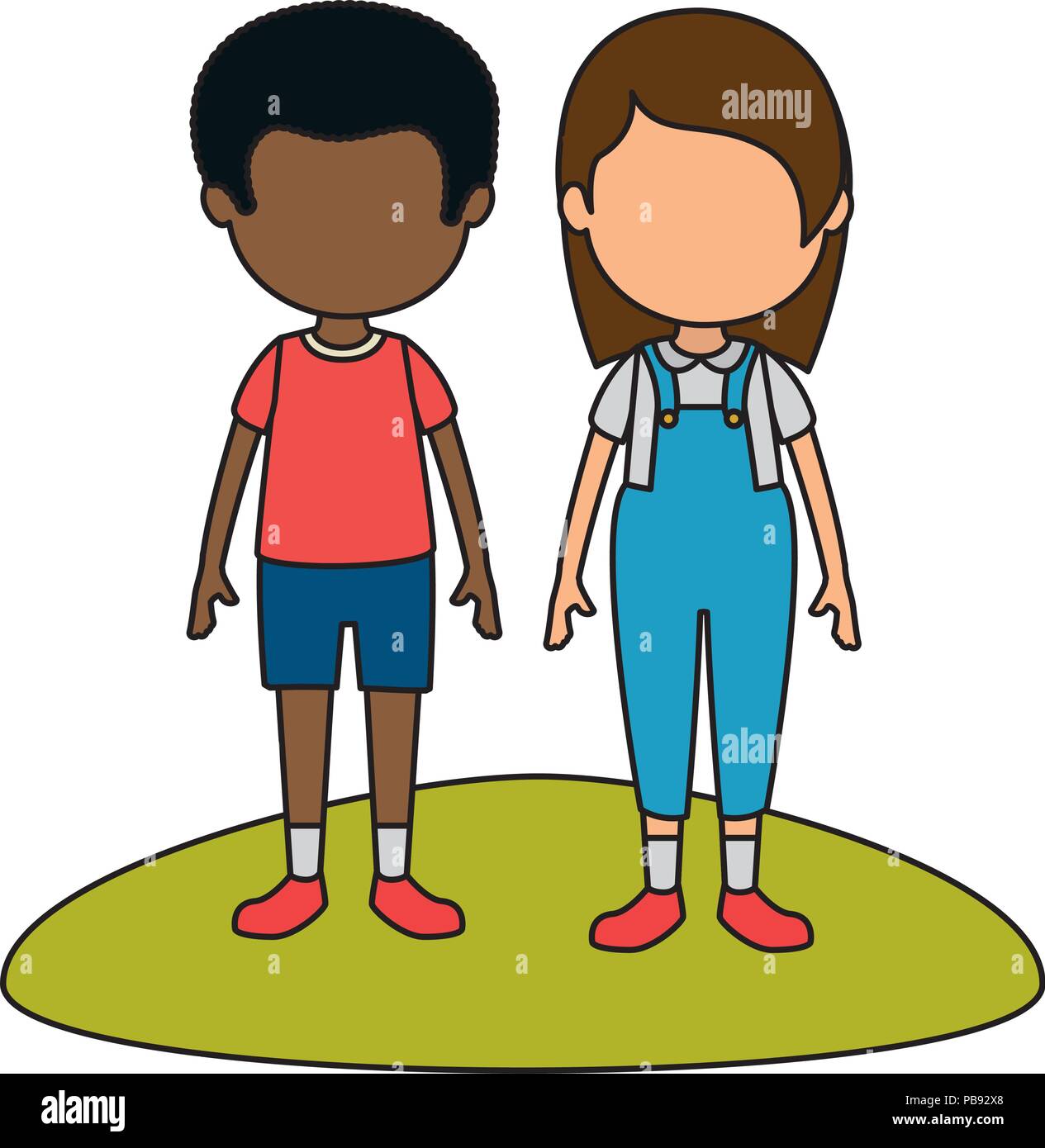 cute and little kids characters vector illustration design Stock Vector ...