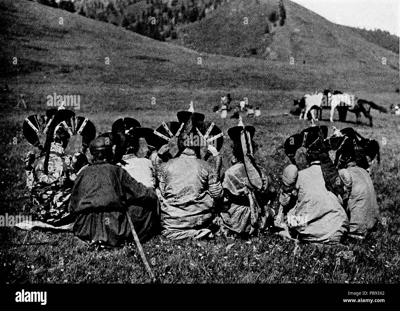 1866 Women spectators at the field meet Stock Photo