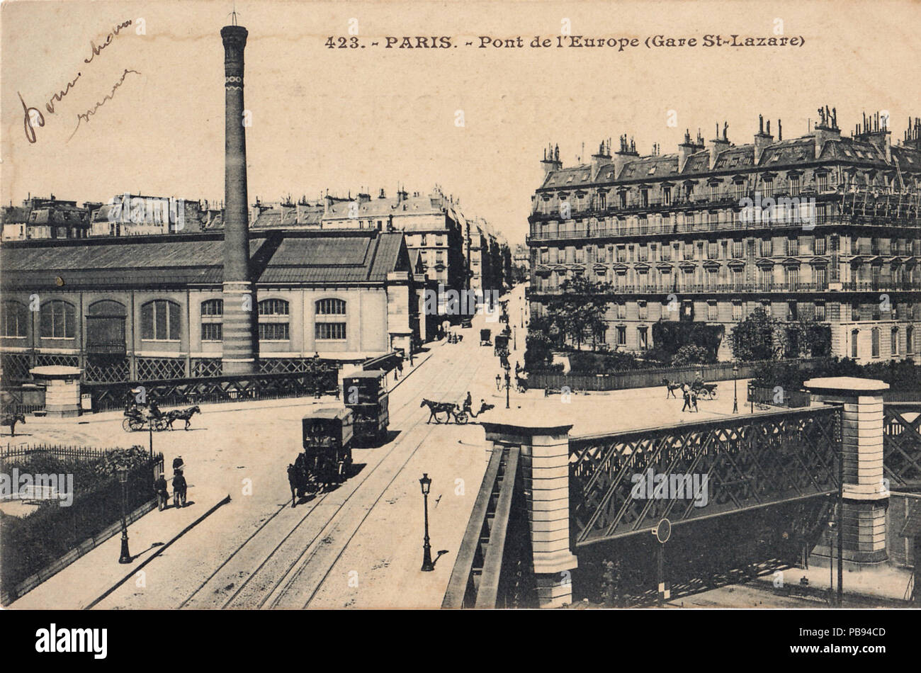 Francais Carte Postale Ancienne Sans Mention D Editeur Paris Pont De L Europe Gare St Lazare 1900s 800 Inconnu 423 Paris Pont De L Europe Gare St Lazare Stock Photo Alamy