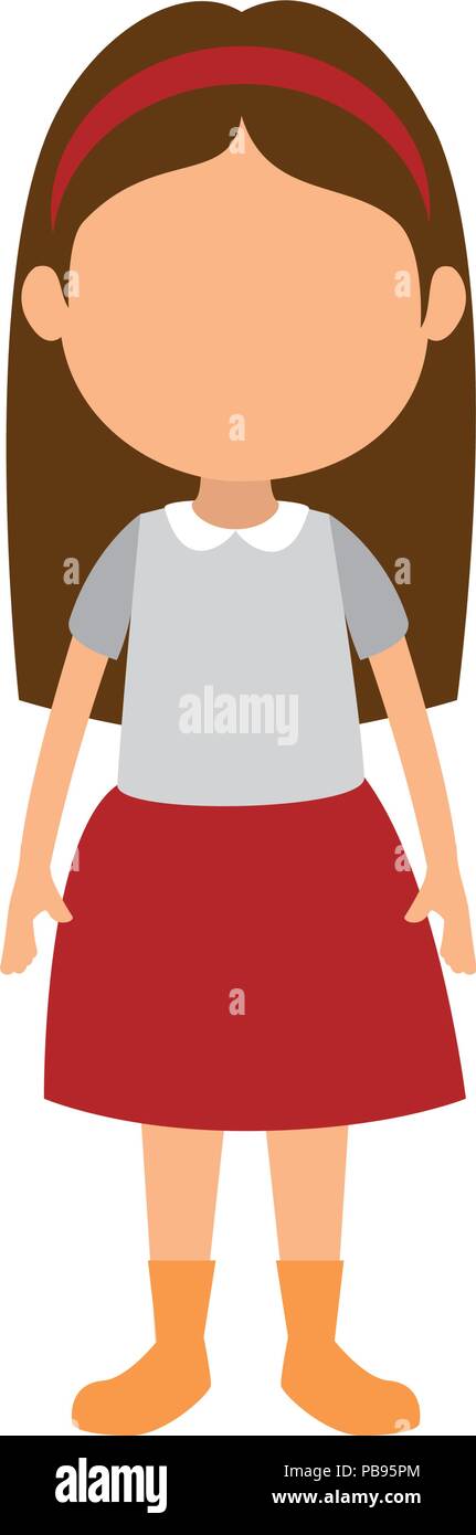 cute and little girl character vector illustration design Stock Vector ...