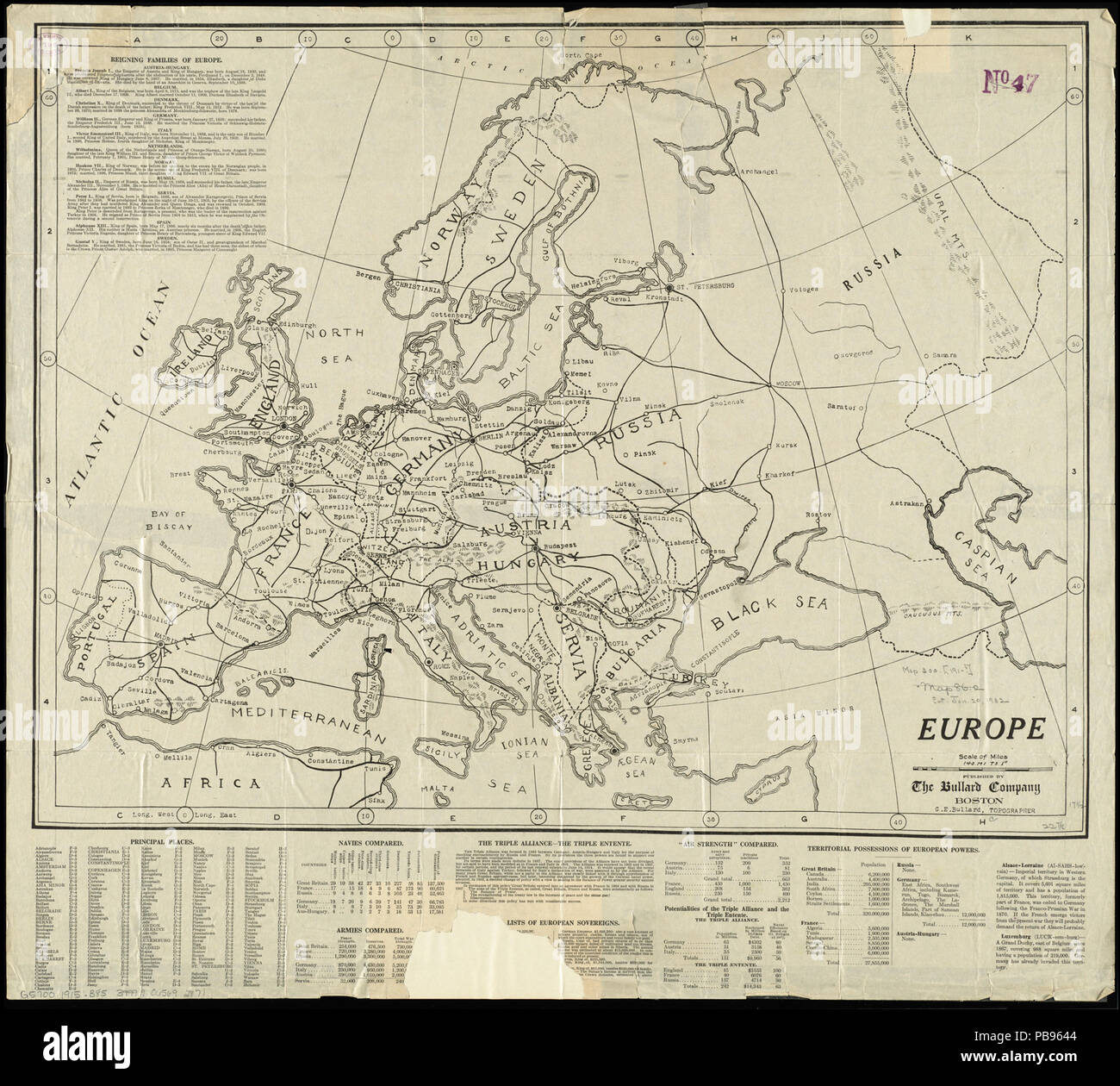 993 Map of Europe 1915 Stock Photo - Alamy