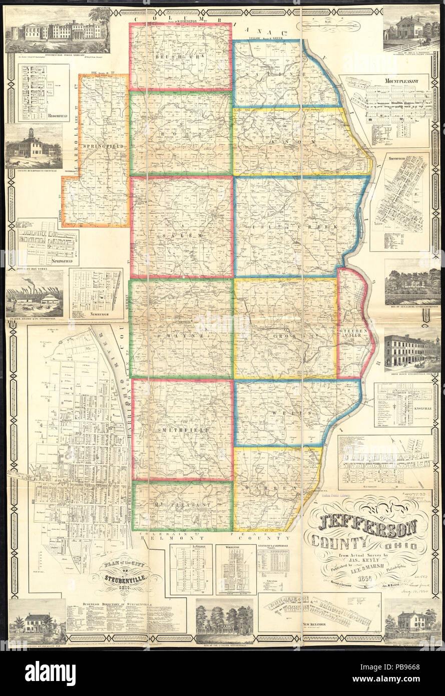 993 Map Of Jefferson County Ohio From Actual Surveys