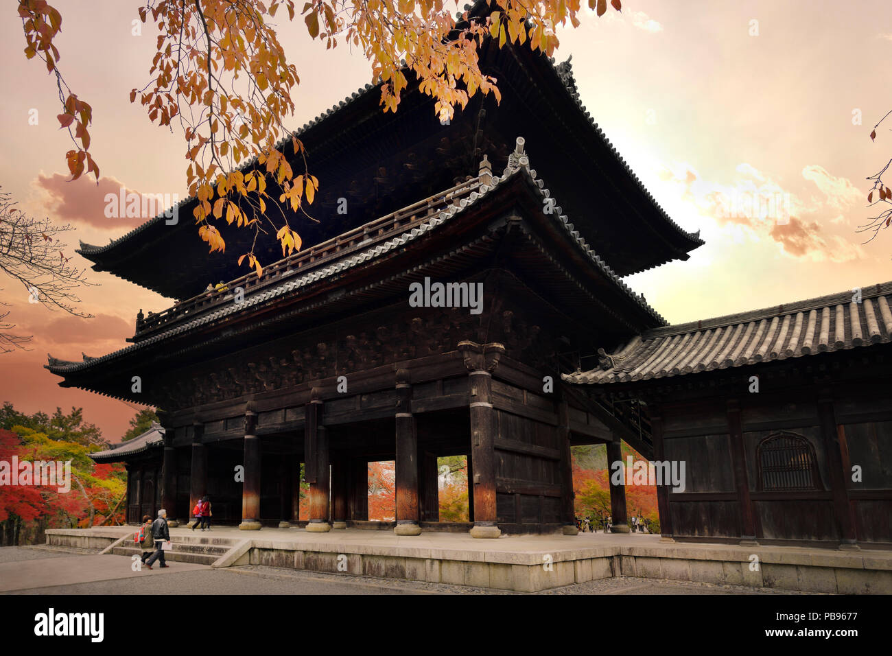License and prints at MaximImages.com - The Sanmon, San-mon, the main gate of Nanzen-ji historic Zen Buddhist temple in Sakyo-ku, Kyoto, Japan Stock Photo