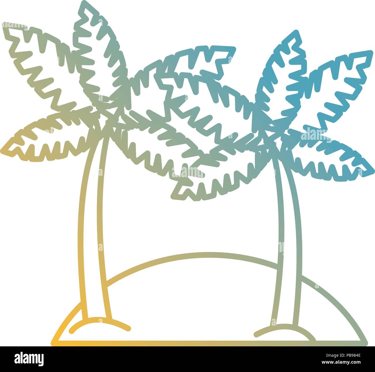 tree palms beach scene vector illustration design Stock Vector Image ...