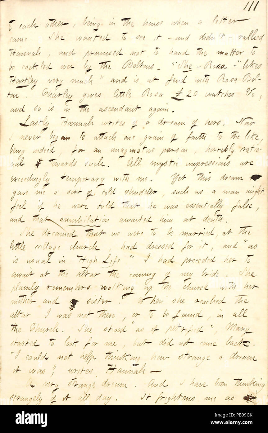 1739 Thomas Butler Gunn Diaries- Volume 8, page 118, December 8, 1856 Stock Photo