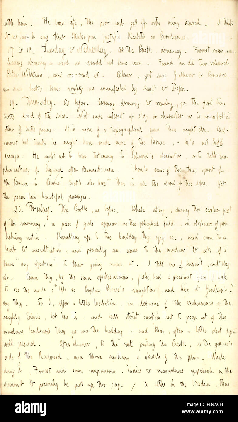 1730 Thomas Butler Gunn Diaries- Volume 2, page 122, June 16-20, 1851 Stock Photo