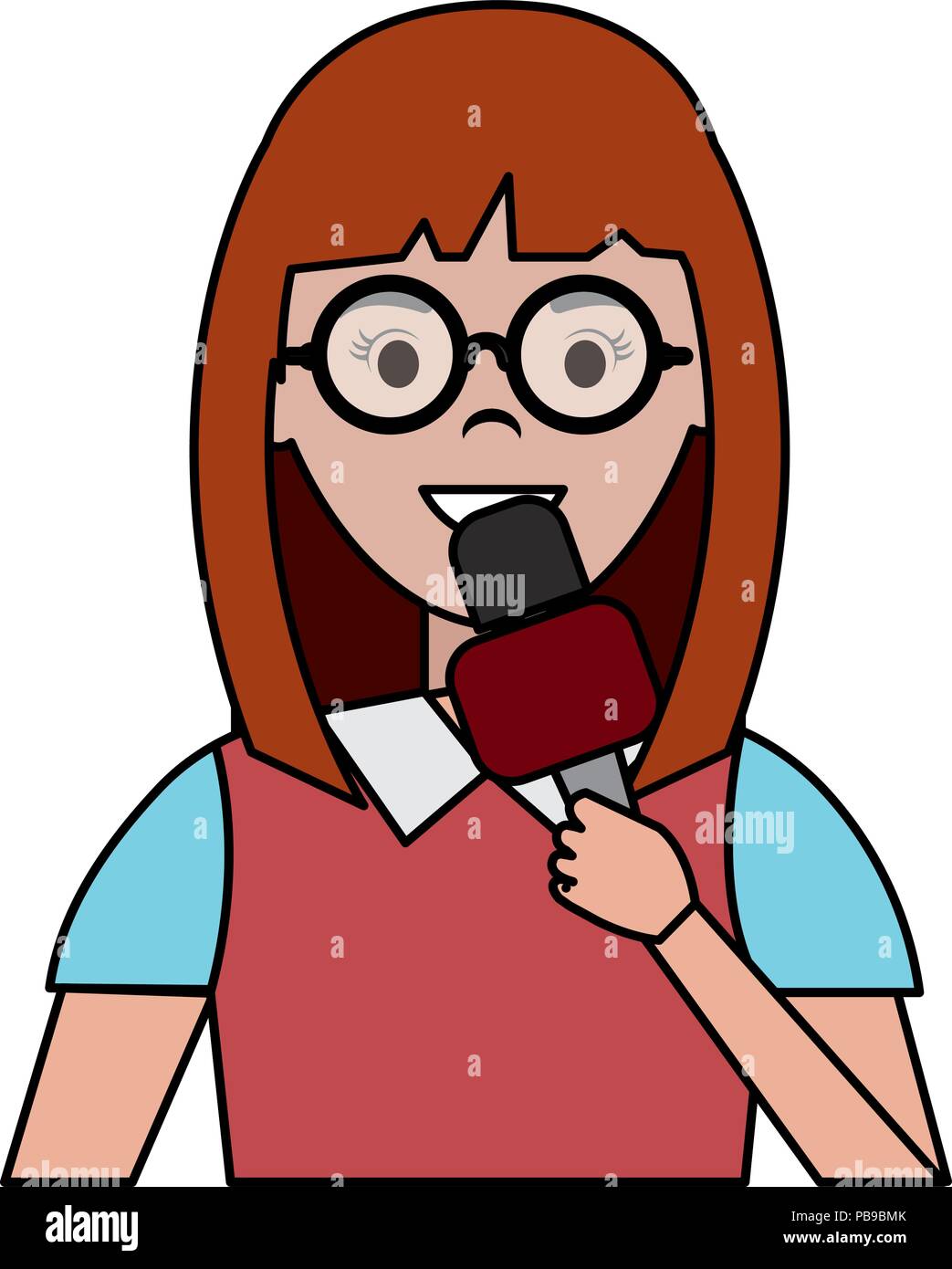Woman News Reporter Character Vector Illustration Design Woman News Reporter Character Vector Illustration Design