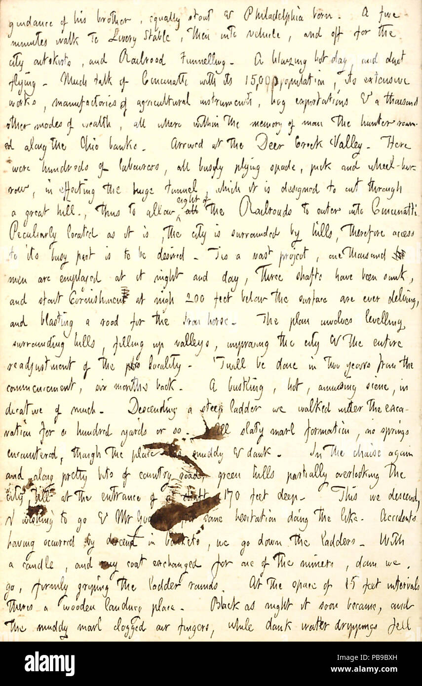 1736 Thomas Butler Gunn Diaries- Volume 6, page 124, September 26, 1853 Stock Photo