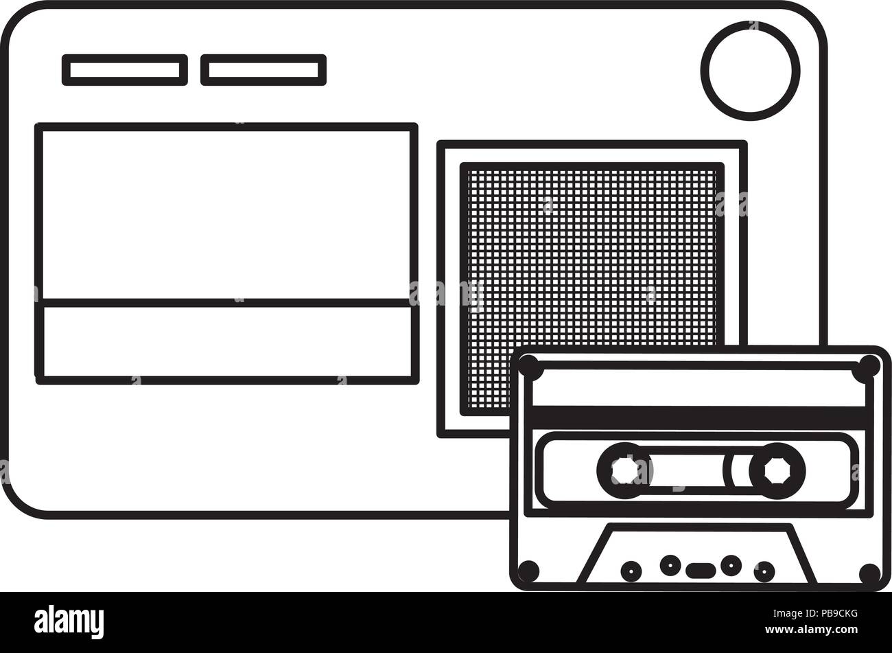journalist recorder with cassette vector illustration design Stock
