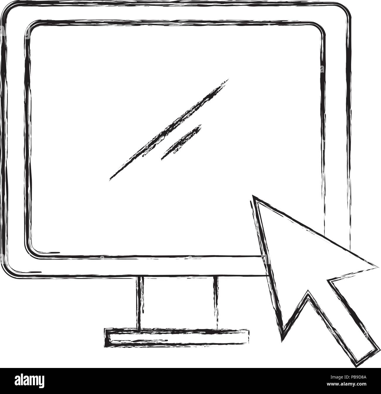 computer display with arrow cursor vector illustration design Stock ...