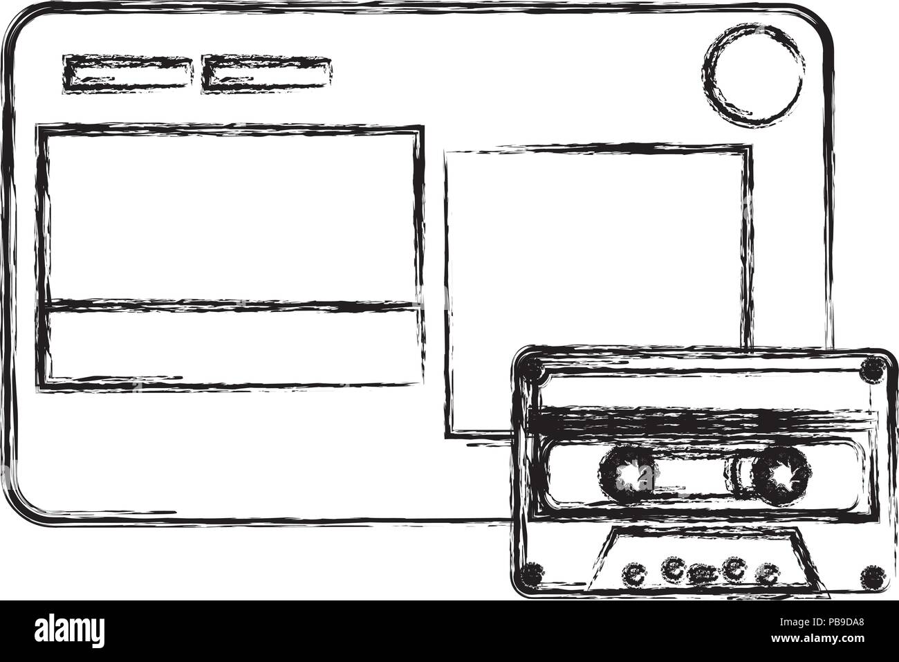 journalist recorder with cassette vector illustration design Stock