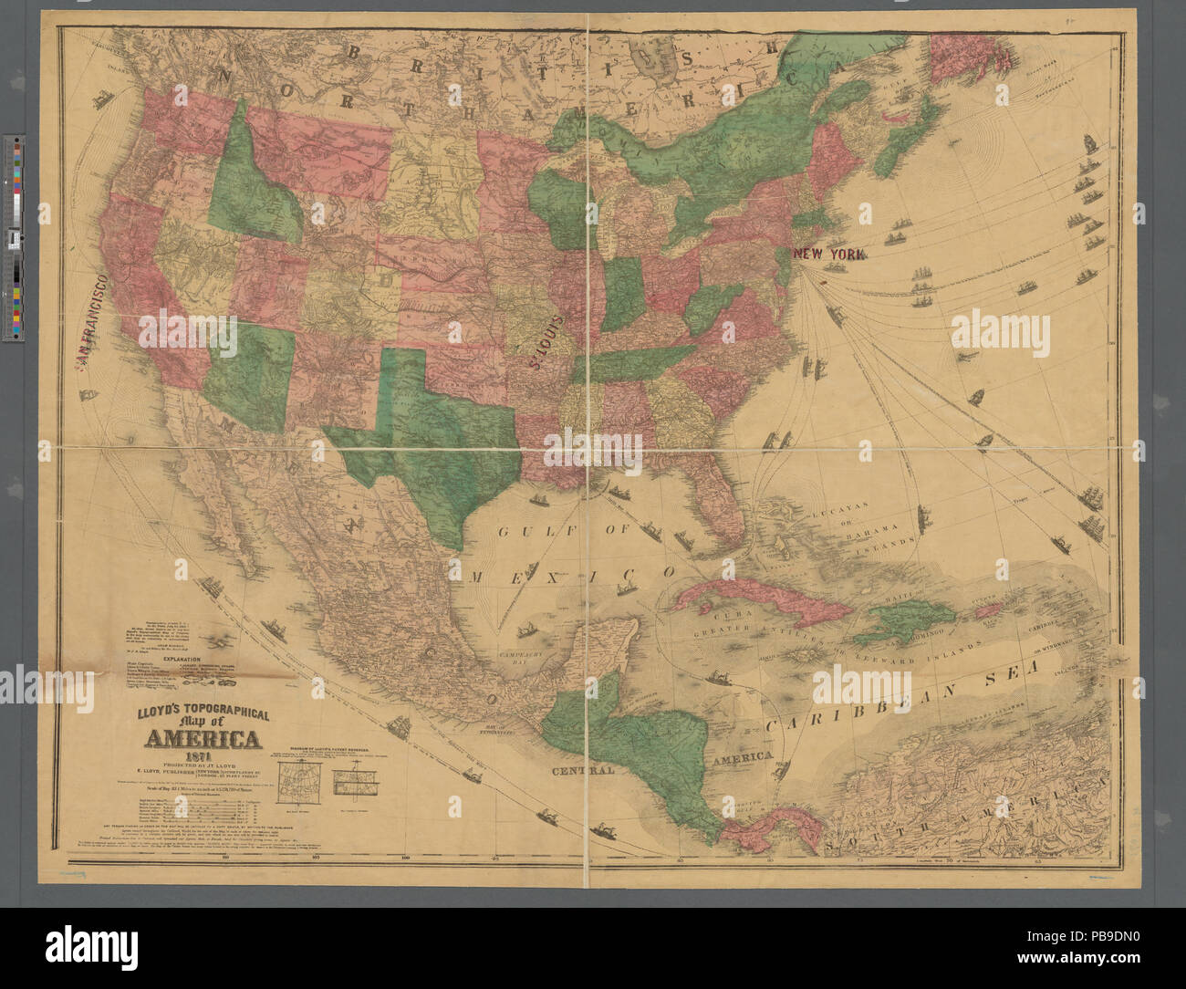 930 Lloyd 39 s topographical map of - 930 Lloyds Topographical Map Of America 1871 Nypl B20733340 5404023 PB9DN0