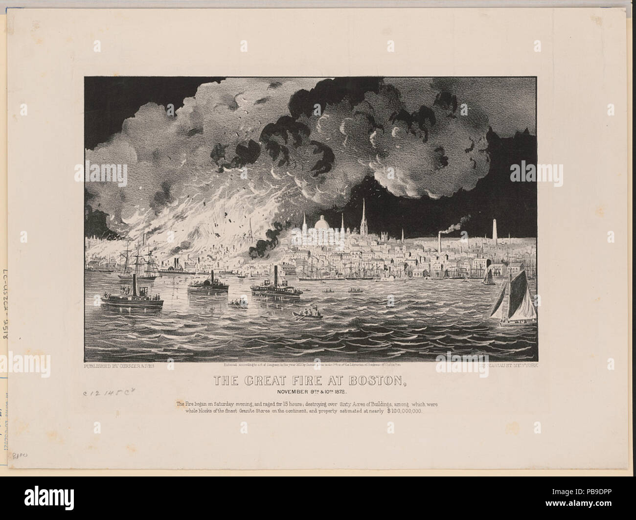 1640 The great fire at Boston- November 9th &amp; 10th 1872 LCCN2001704270 Stock Photo
