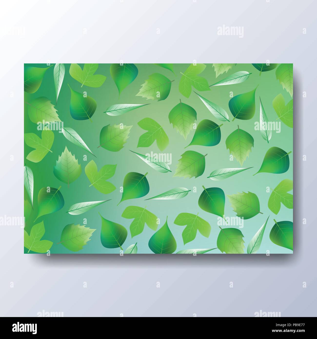 Background with falling fresh leafs, abstract background Stock Vector