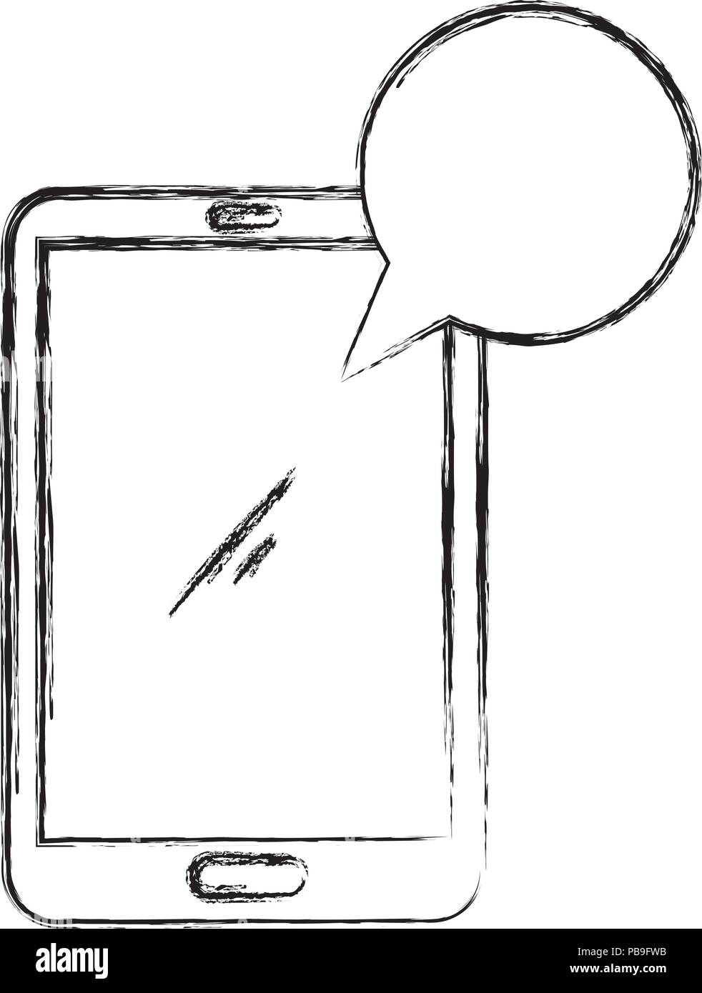 smartphone device with speech bubble vector illustration design Stock ...