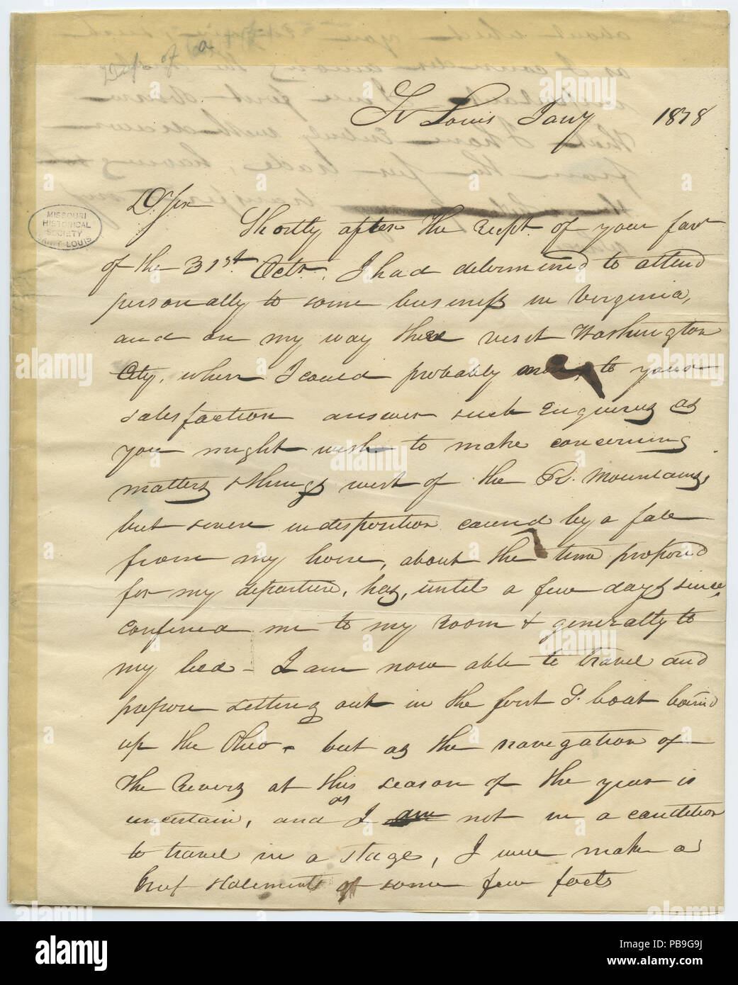905 Letter of William H. Ashley to dear sir, January 1828 (1829 ) Stock Photo
