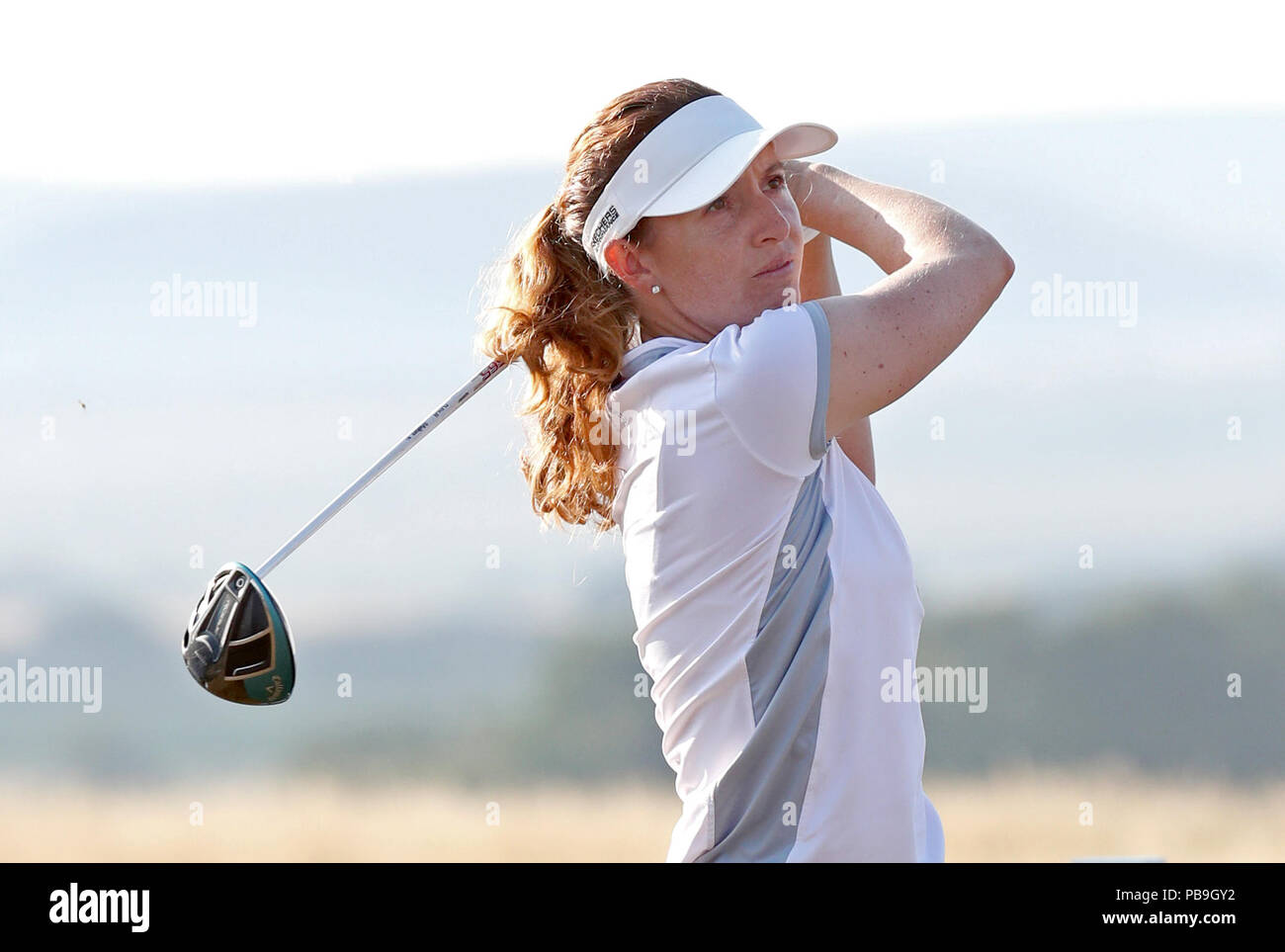 England's Florentyna Parker on the 1st tee during day two of the 2018 Aberdeen Standard Investments Ladies Scottish Open at Gullane Golf Club. PRESS ASSOCIATION Photo, Picture date: Friday July 27, 2018. Photo credit should read: Jane Barlow/PA Wire. RESTRICTIONS: Editorial use only. No commercial use. Stock Photo