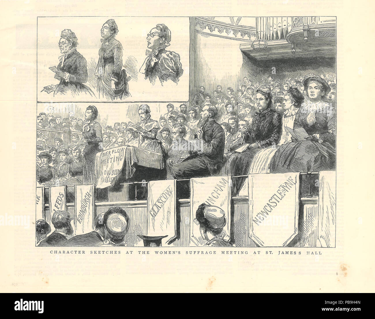 1867 Women's Suffrage meeting at St. James's Hall Stock Photo