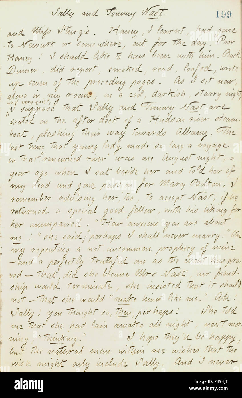1727 Thomas Butler Gunn Diaries- Volume 17, page 212, September 26, 1861 Stock Photo
