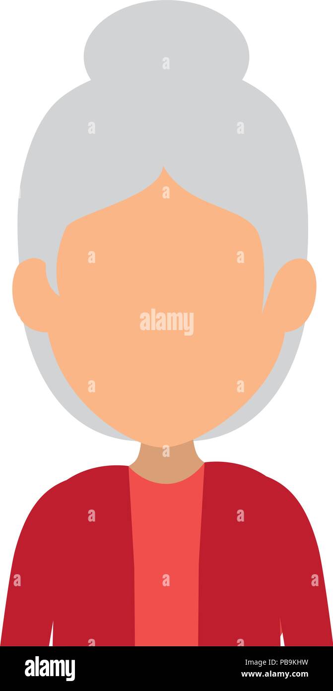 cute grandmother avatar character vector illustration design Stock ...