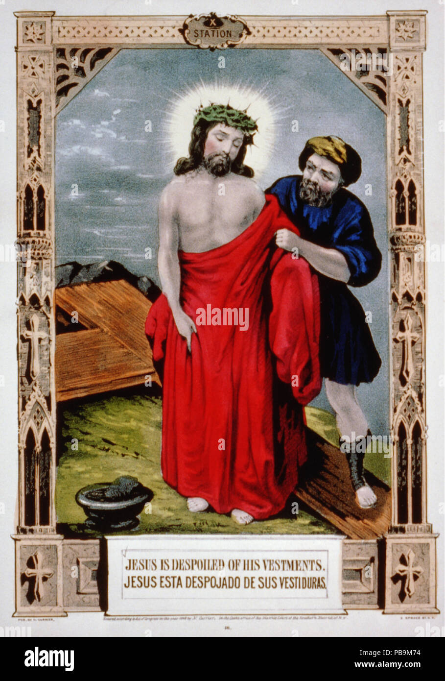 832 Jesus is despoiled of his vestments. - Jesus esta despojado de sus vestiduras LCCN2002707668 Stock Photo