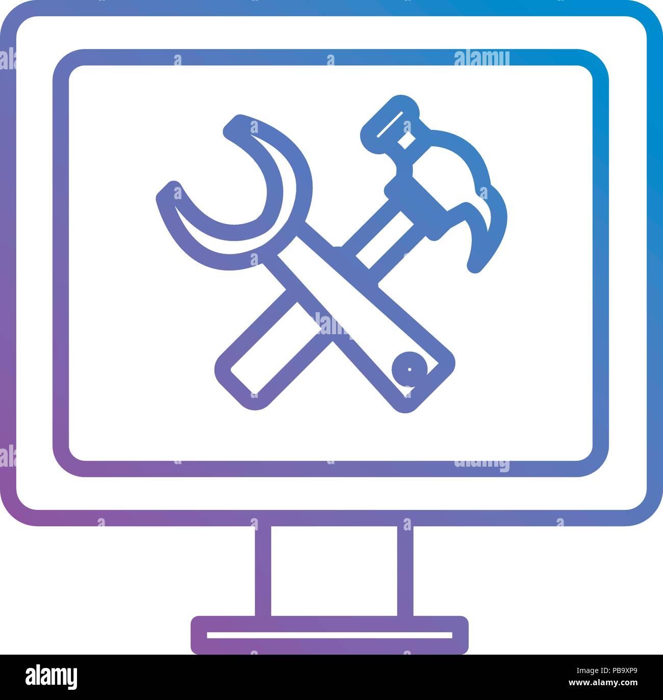 computer display with tools Stock Vector Image & Art - Alamy