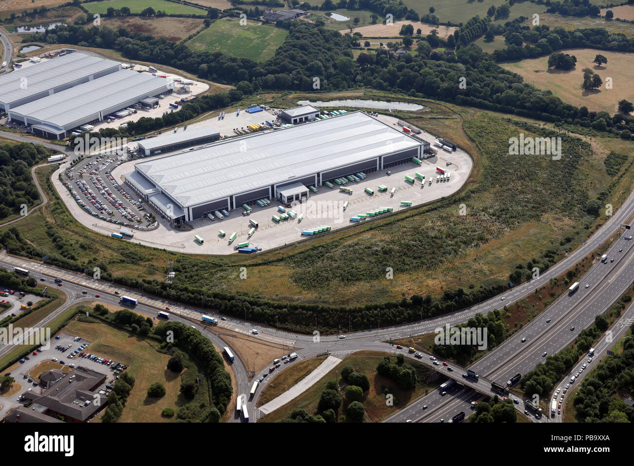 aerial view of the Co-Op Castlewood Distribution Centre, Sutton-in-Ashfield Stock Photo