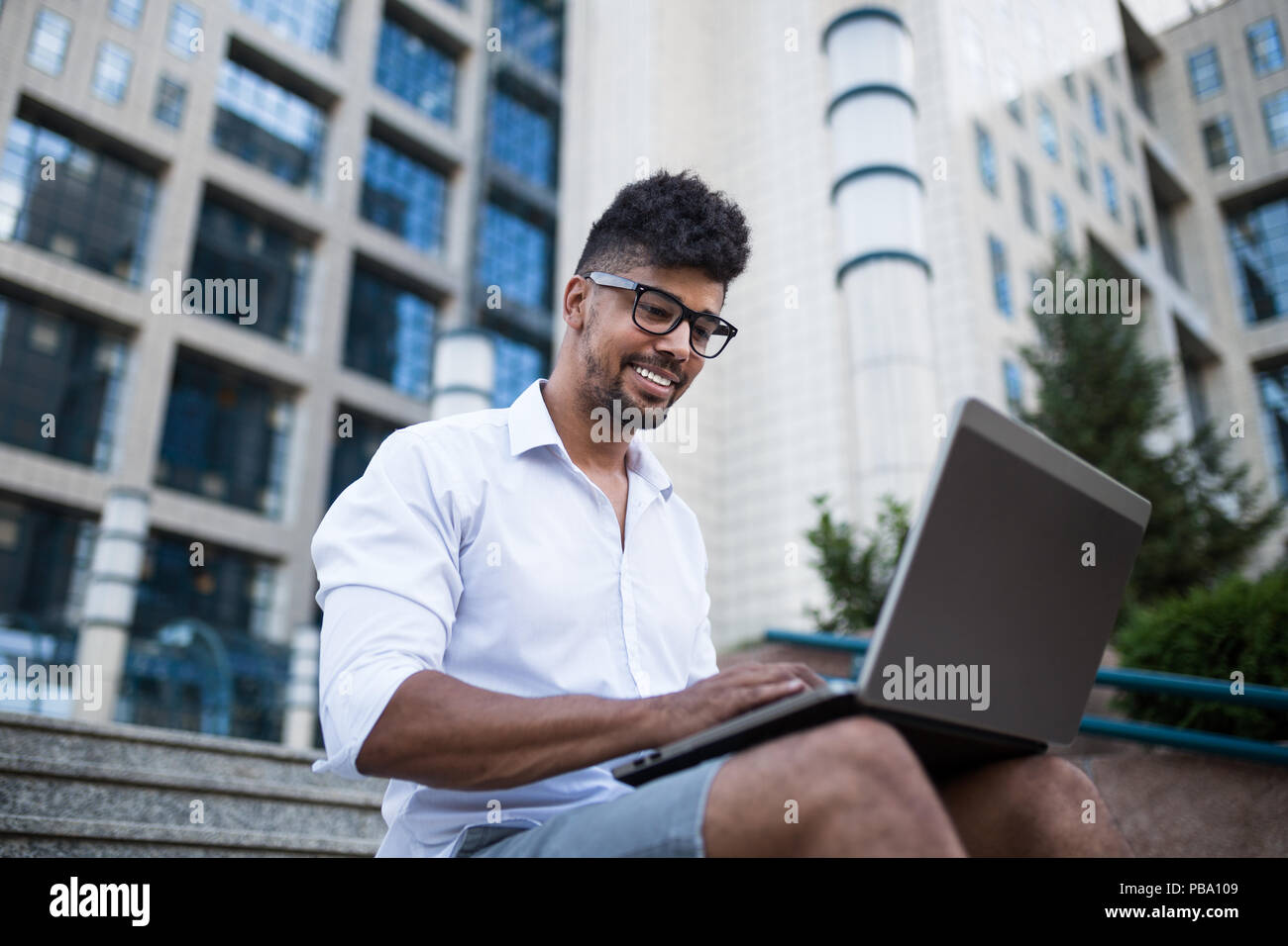 Young black man huge afro hi-res stock photography and images - Alamy