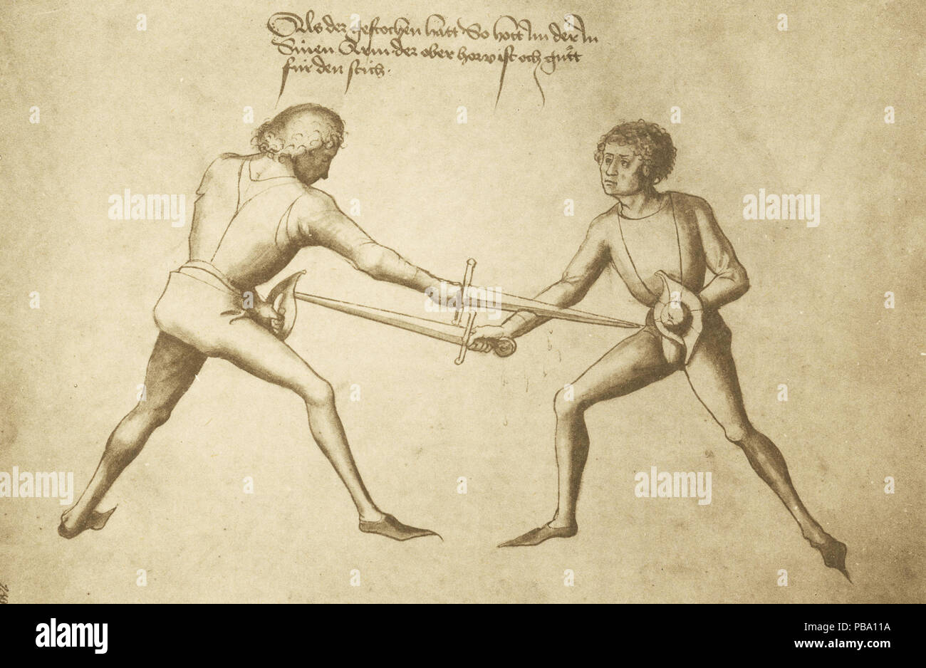 Talhoffer Grapling Illustration from the book 'Livre d'escrime de Talhoffer Stock Photo ...