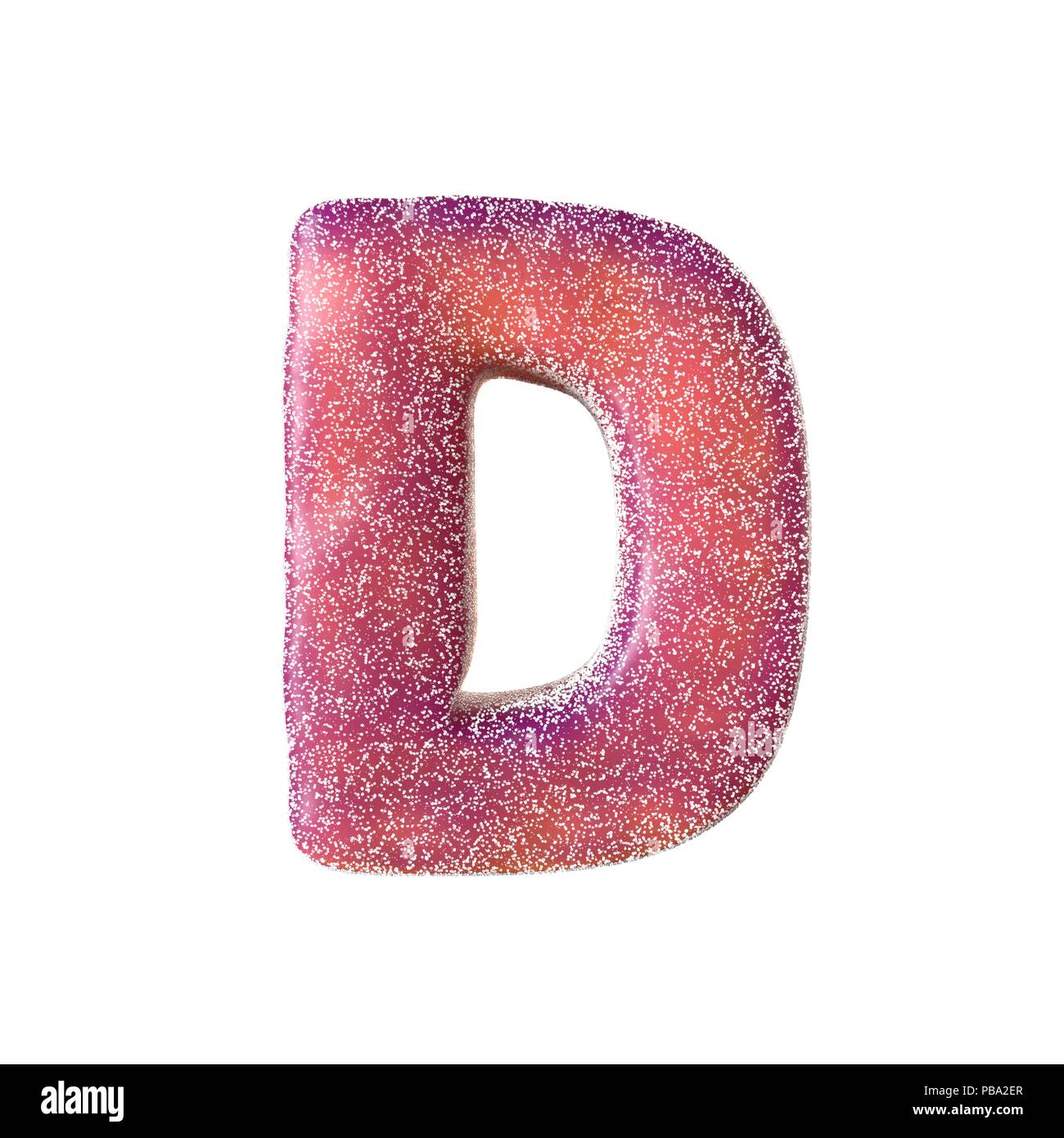 Red Sour Candy Letter D Isolated On White Background Stock Photo Alamy