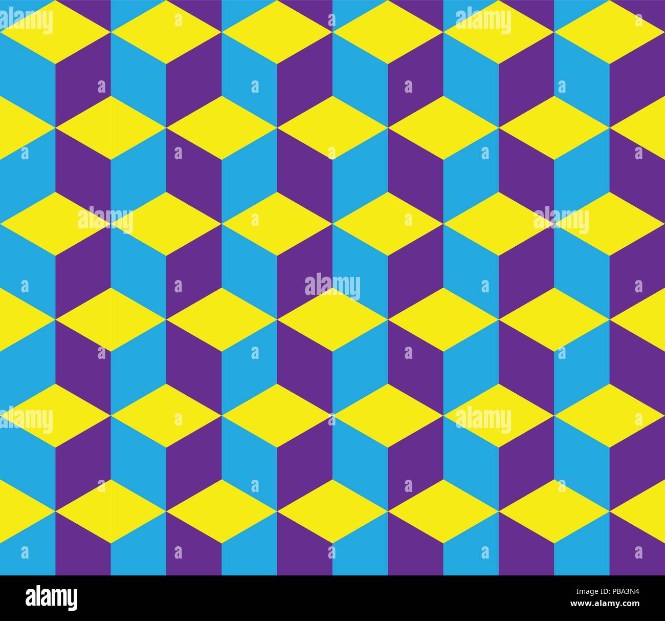 Seamless blocks - colourful optical illusion Stock Vector
