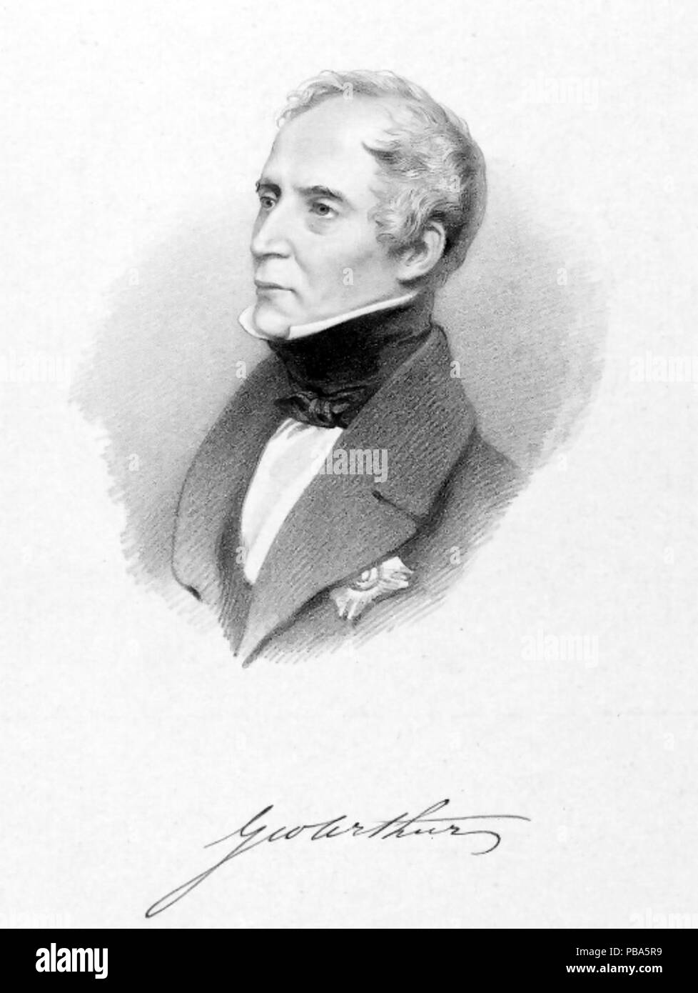 SIR GEORGE ARTHUR (1784-1854) as 4th Lieutenant of Van Diemen's Land about 1830 Stock Photo