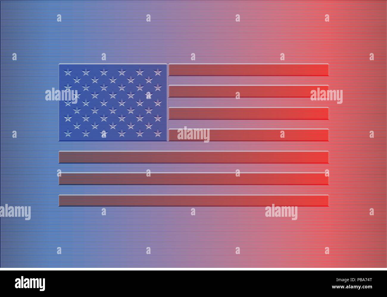 United Staes of America flag, graphic elaboration, vector illustration ...