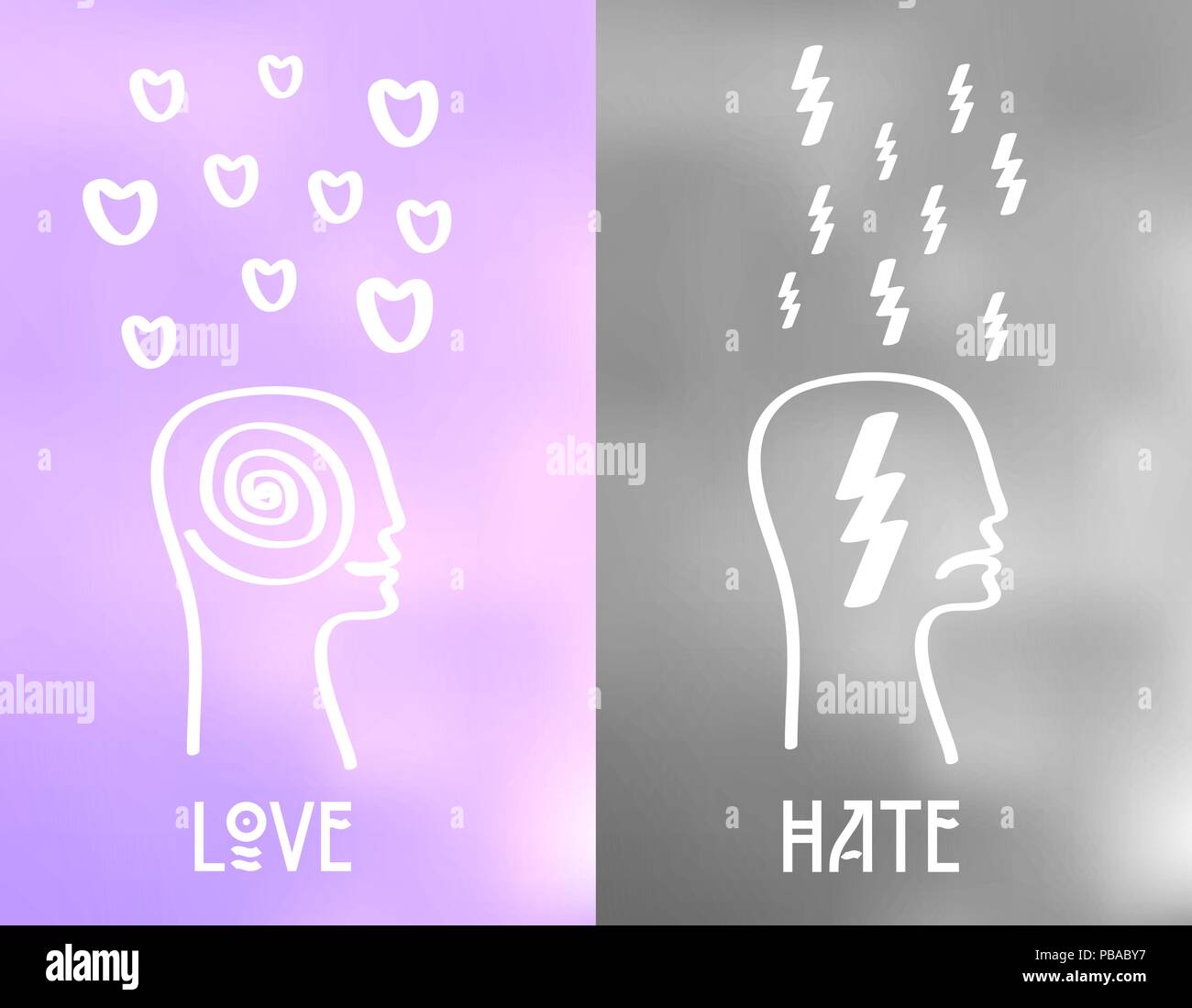 Love Hate Symbol Stock Vector Images - Alamy