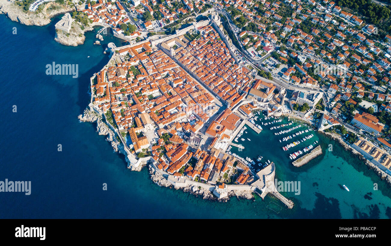Old City Walls of Dubrovnik, Croatia Stock Photo