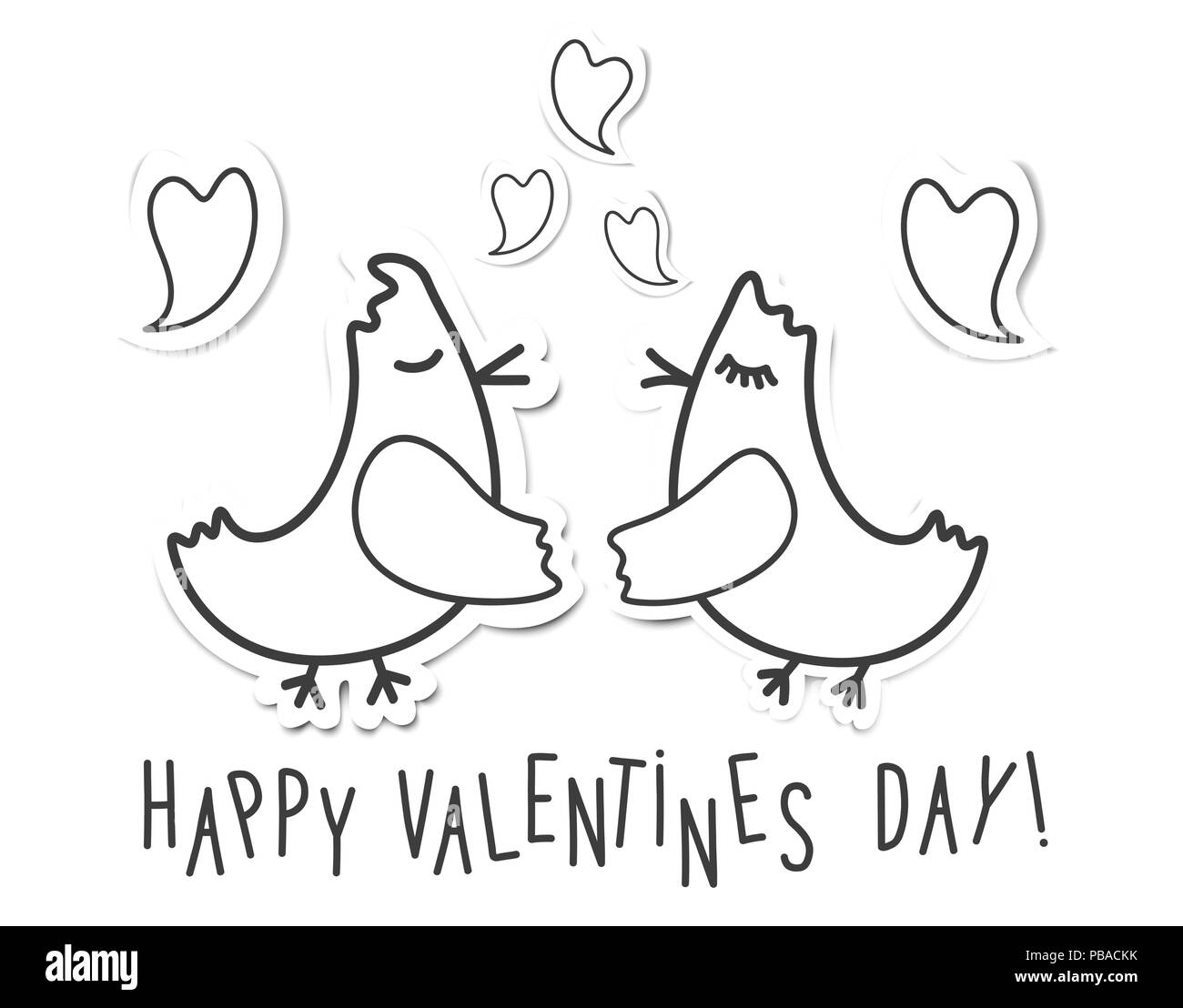 Vector cartoon valentines day Black and White Stock Photos & Images ...
