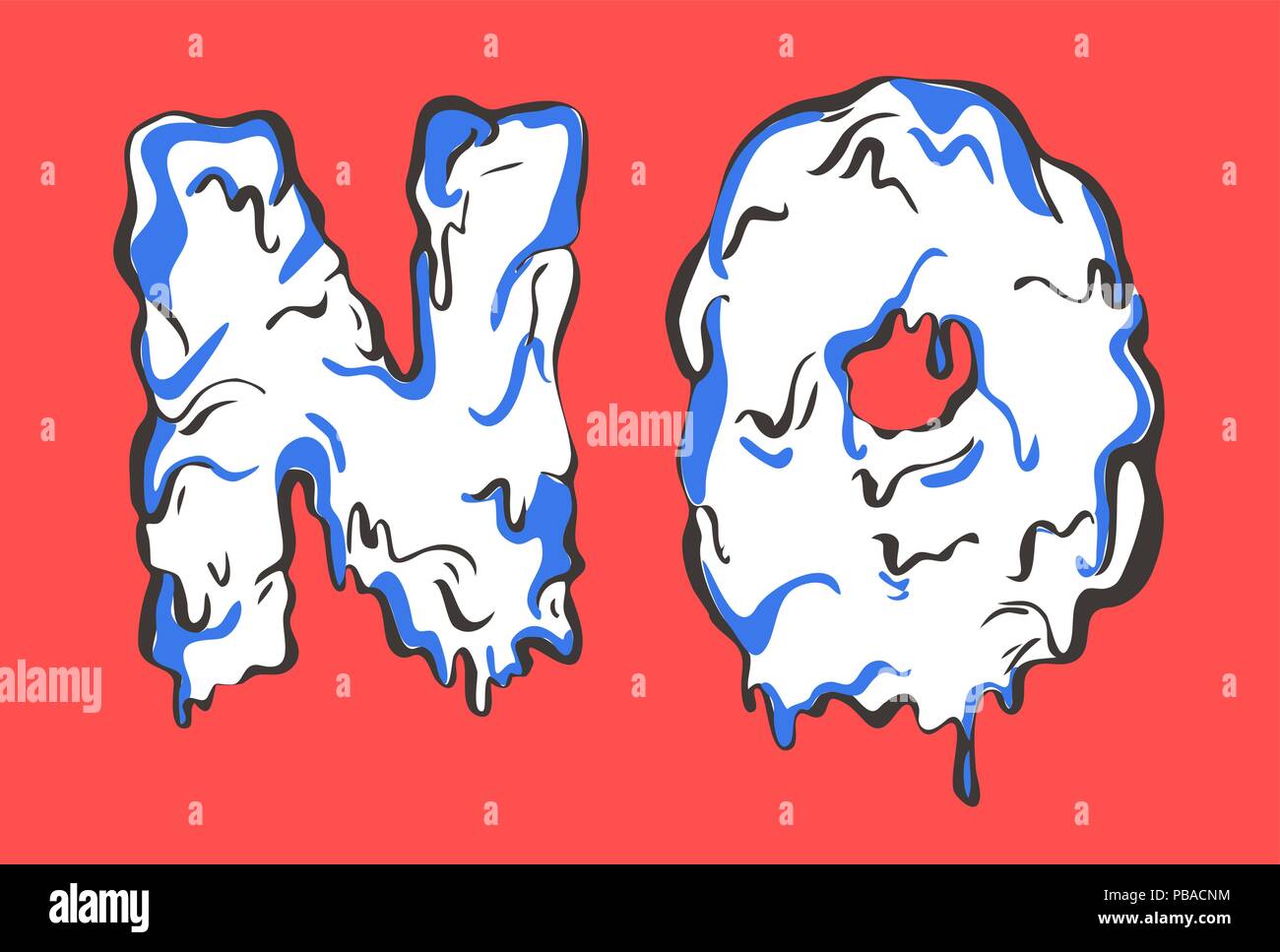 No vector lettering. Melting word Stock Vector