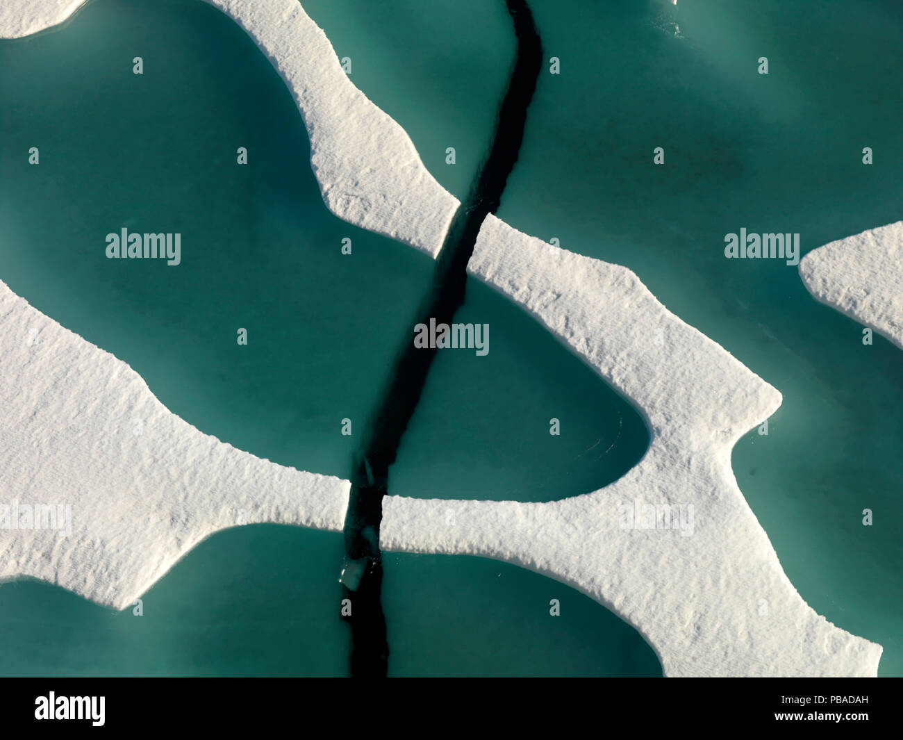 One-year ice off Ellesmere island, Nunavut, Canada, August. Stock Photo