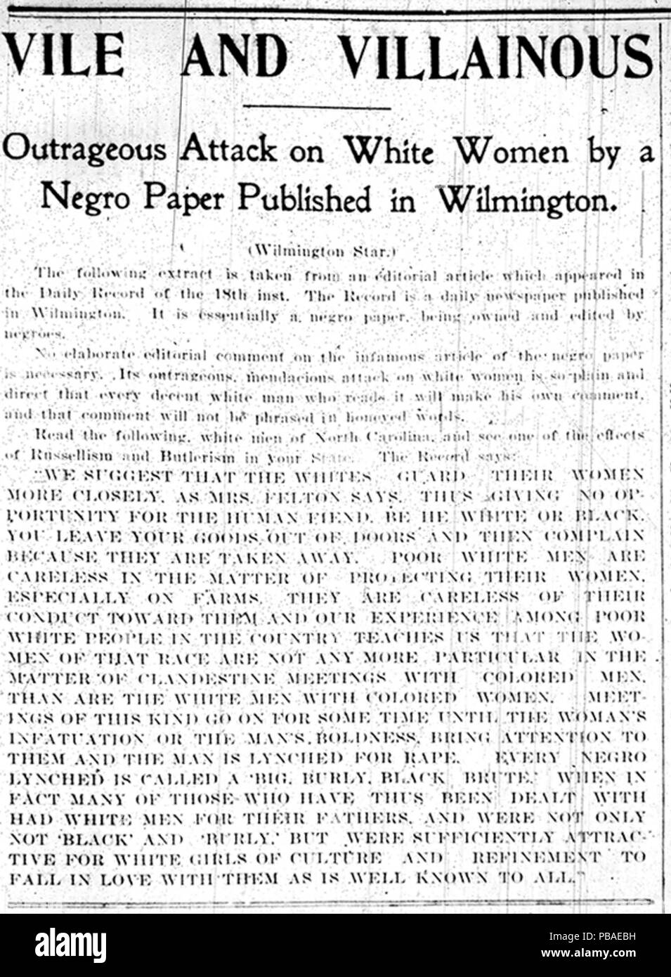 1098 News and Observer 24 Aug 1898 Stock Photo