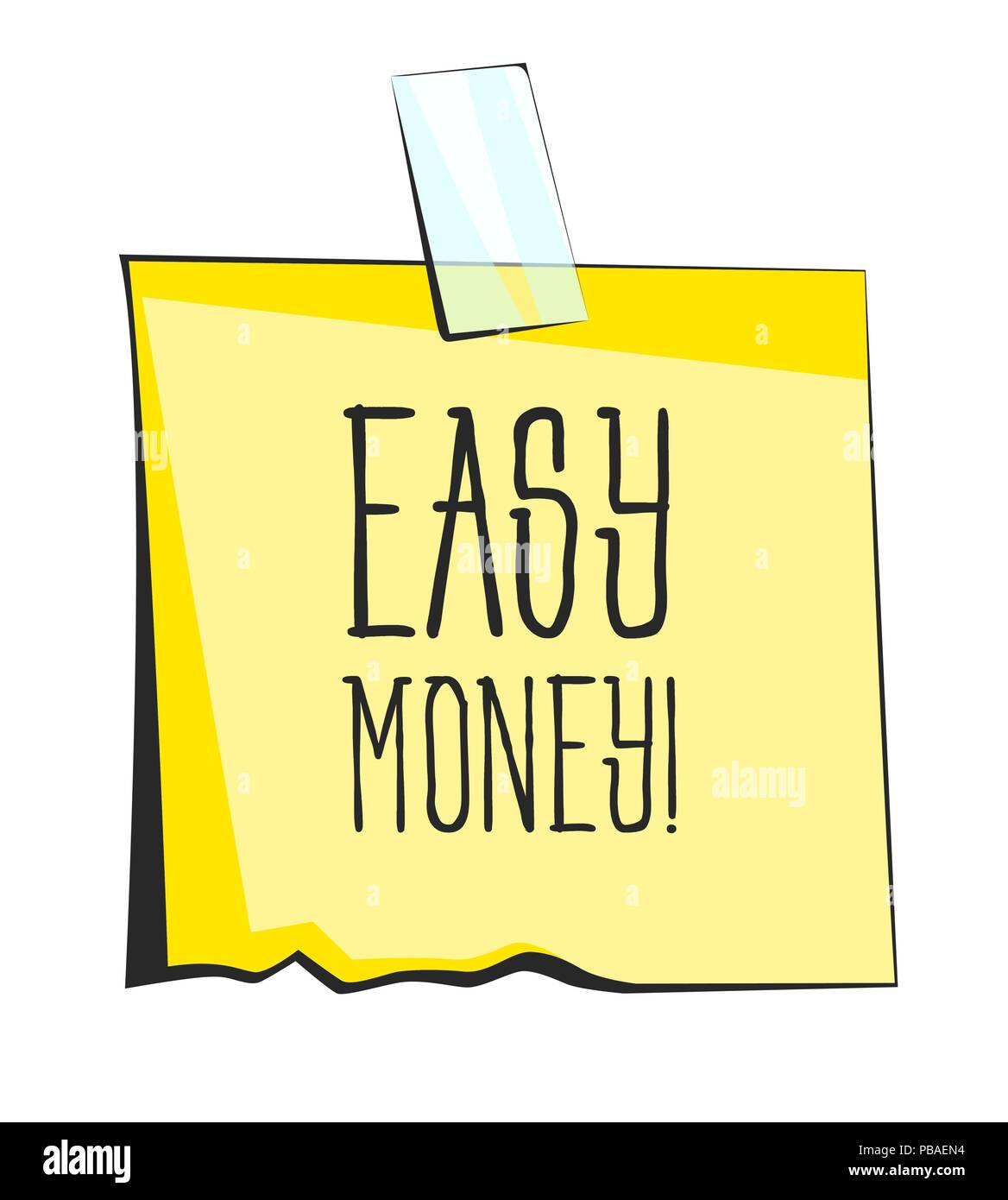 Easy money paper sticky note. Retro reminder sticker Stock Vector Image