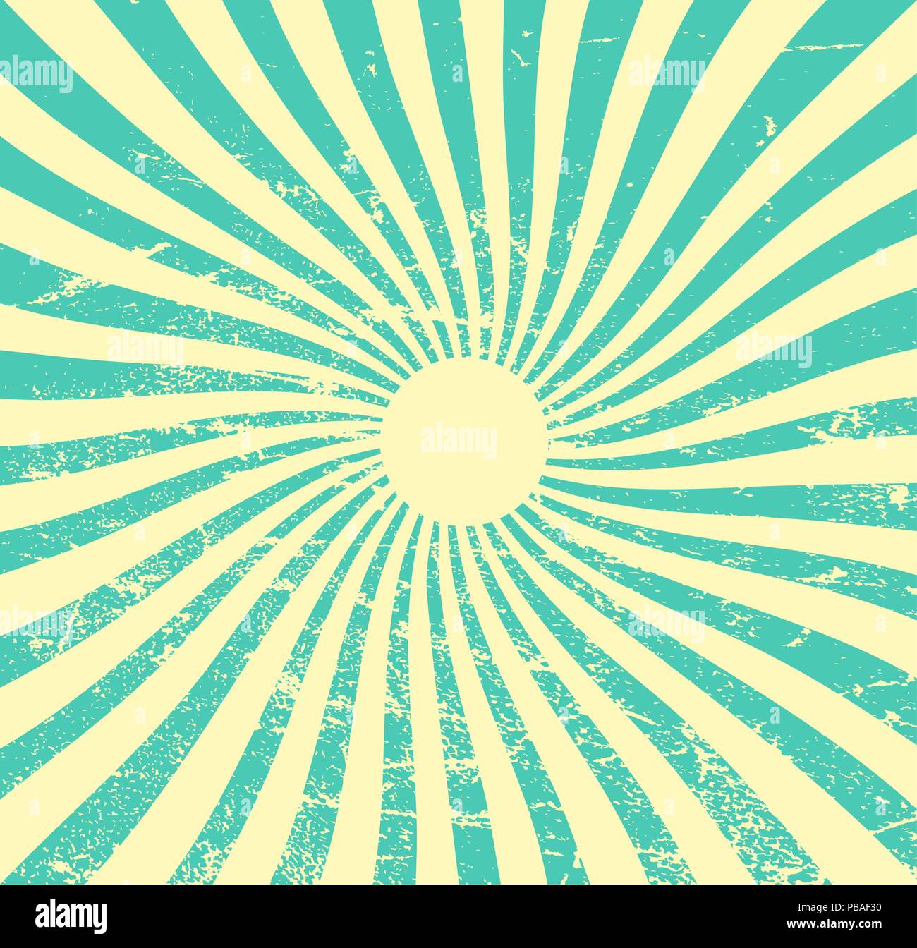 Vintage paper, retro rays background, scratched texture. Vector layout Stock Vector
