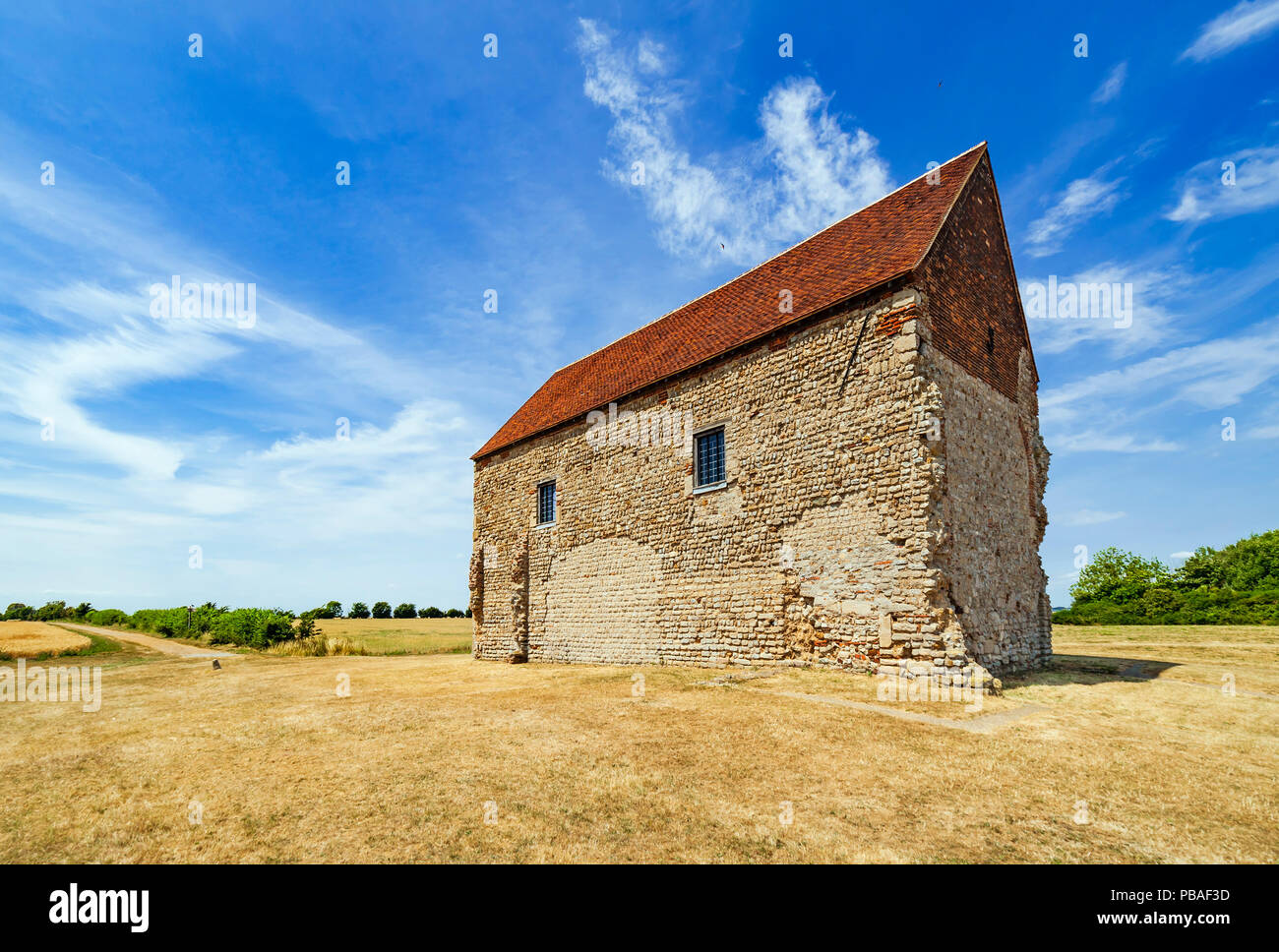 Chapel of St Peter on the Wall. One of the oldest churches in the UK. Stock Photo